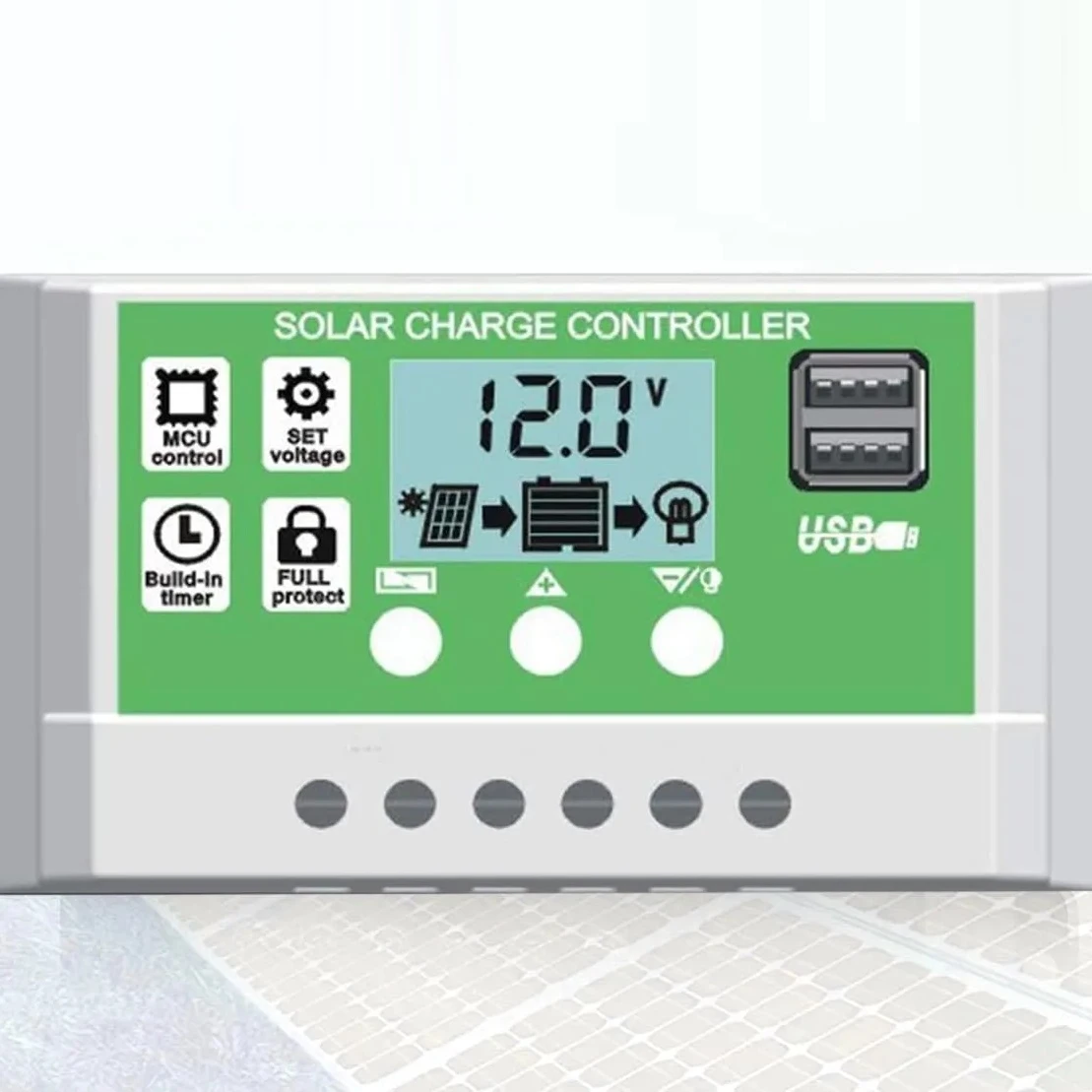 Solar Charge Controller 30A PWM 12V 24V 1920W Solar Panel Charger Discharge Regulator for Lithium Batteries