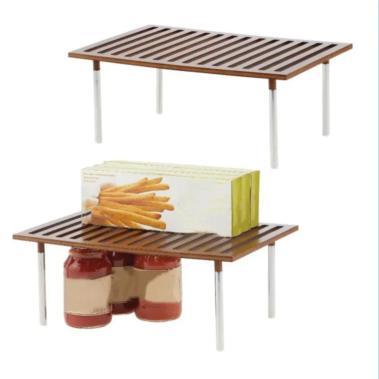 Bamboo Storage Shelves Cabinets Pantry Shelves Countertops Stackable Kitchen Organizer