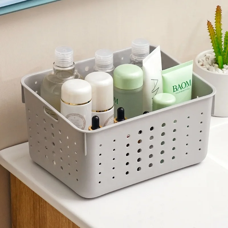 Multifunctional Plastic White Storage Basket Home Office Kitchen Organization Basket Organizer