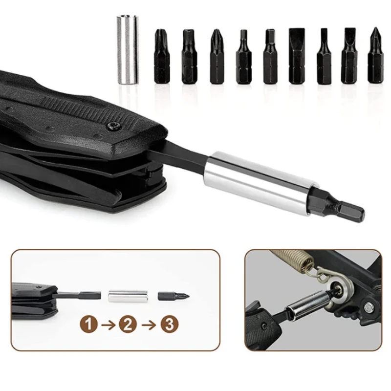 Stainless steel survival pocket knife with screwdriver head aluminum,Folding knife screwdriver Manual pliers