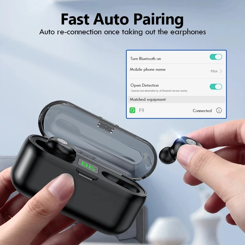 wireless stereo earphone headset headphones bluetooh earphone packing box