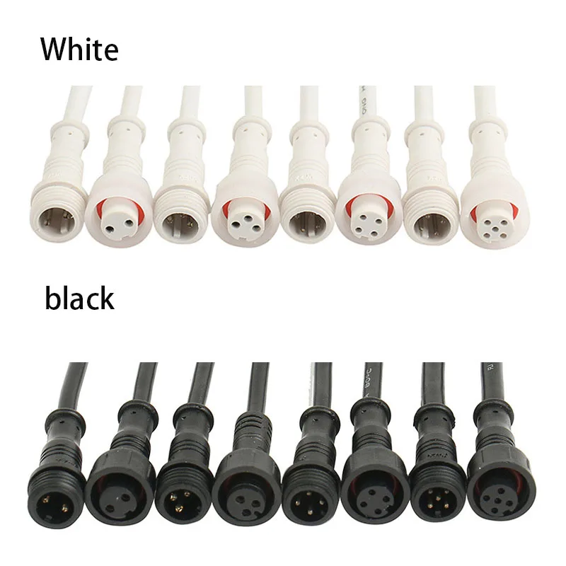 2-контактный 3-контактный разъем m12 4-контактный светодиодный кабель Водонепроницаемый IP67 Мужской и Женский Разъем водонепроницаемые удлинительные кабели водонепроницаемый