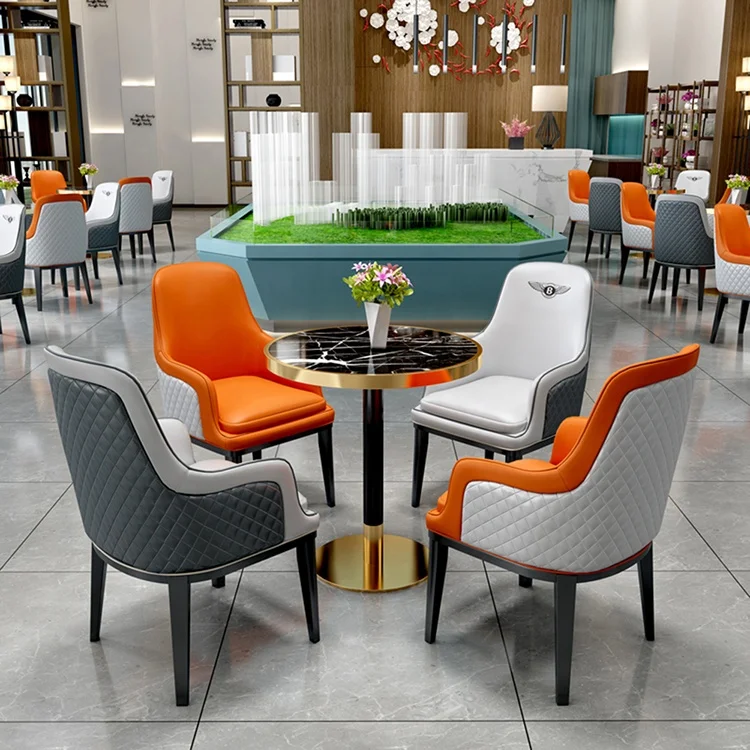 
(SP-EC219) Customized leisure coffee shop furniture table and chairs modern restaurant chairs with table 