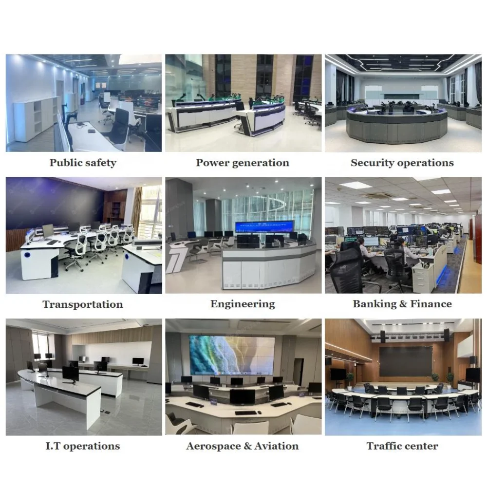 Ergonomic Customizable Solutions Computer Desktop Console Command Center Desk Control Room Furniture
