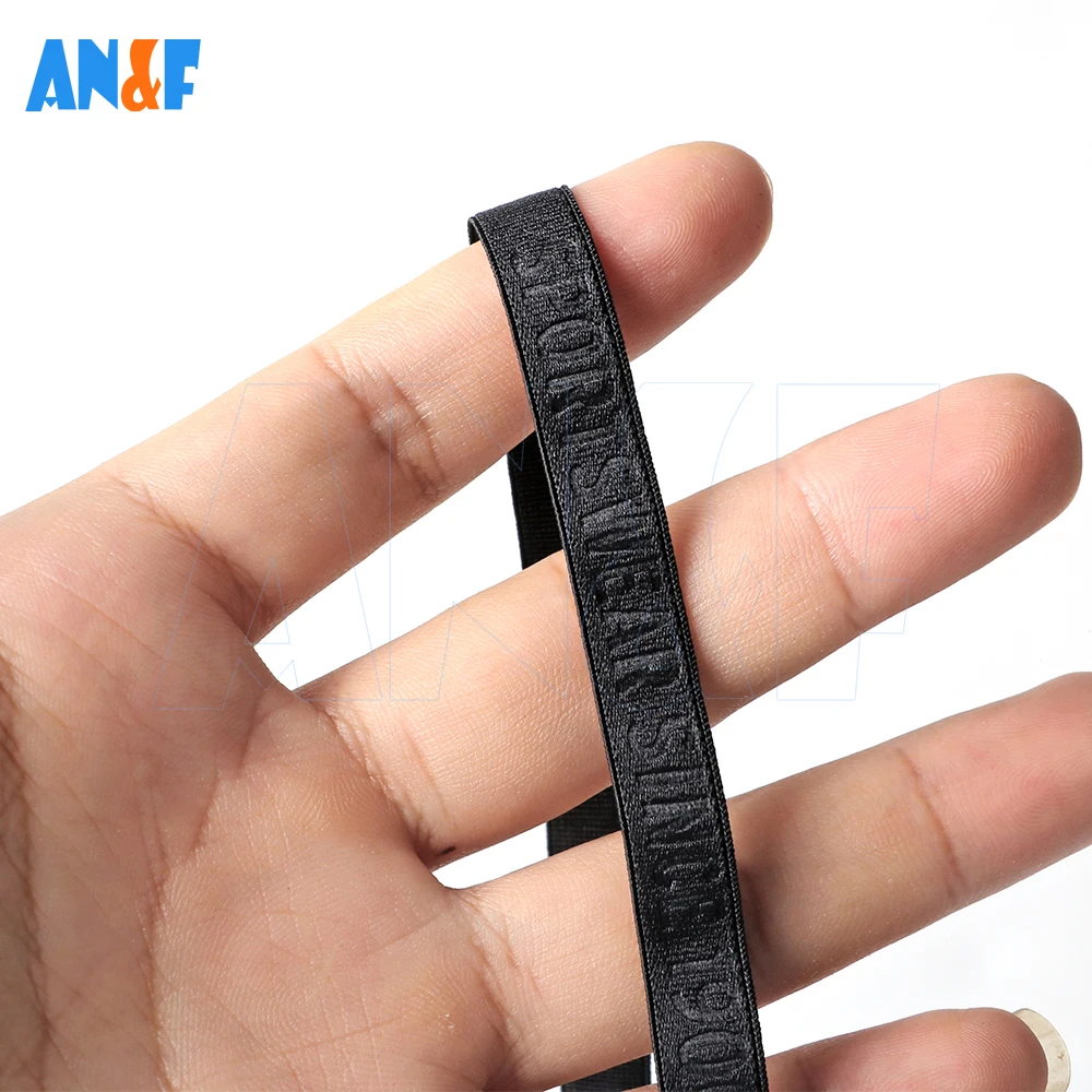 Custom 10mm Elasticated Printed Back Neck Elastic Tape For sportswear
