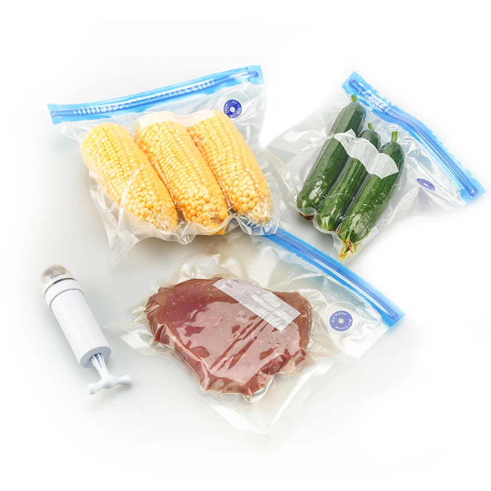 Reusable Multilayer Construction Food Safe Grade Sealer Pouches with Ziplock Sous Vide Cooking Bags