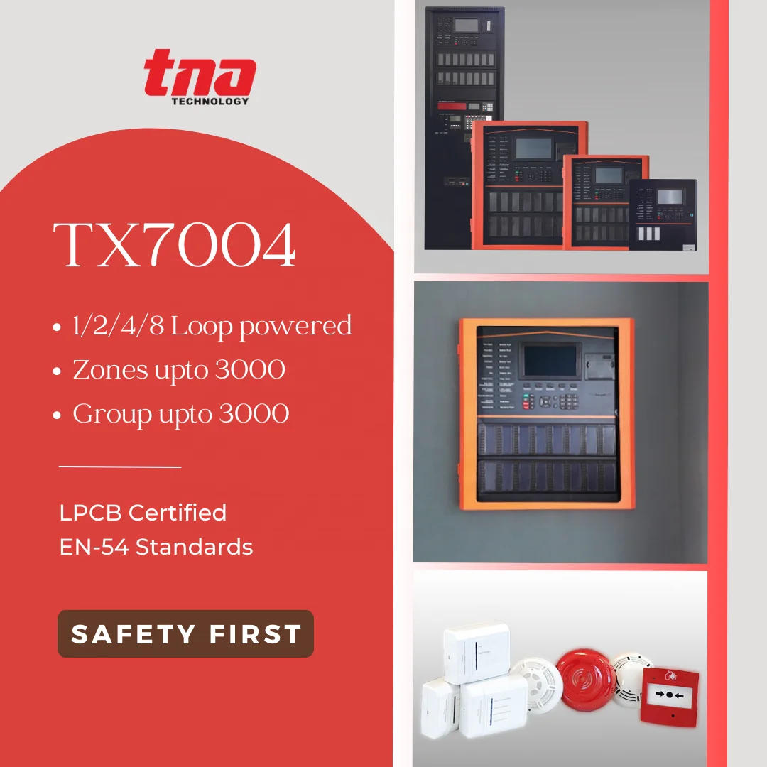 TANDA TX7004 LPCB EN54 APPD Адресуемая панель управления пожарной сигнализацией 1/2 /4 петли