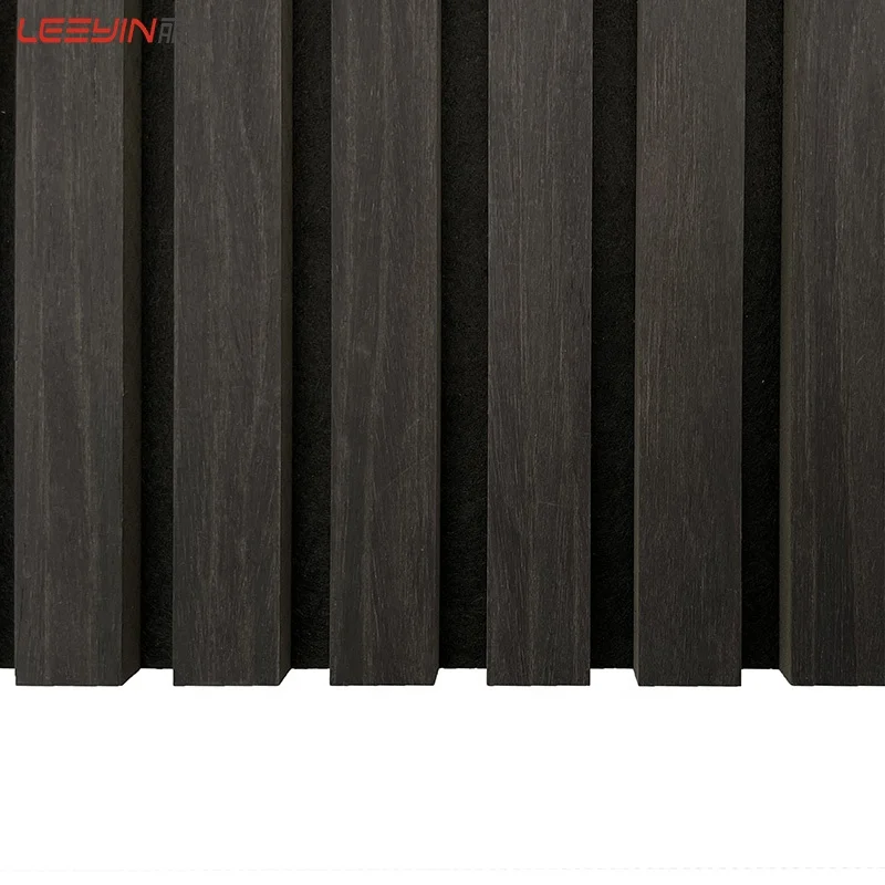 Akupanel Natural Wood Wall Panels Black Oak Wood Slat Panel Headboard Acoustic Panel
