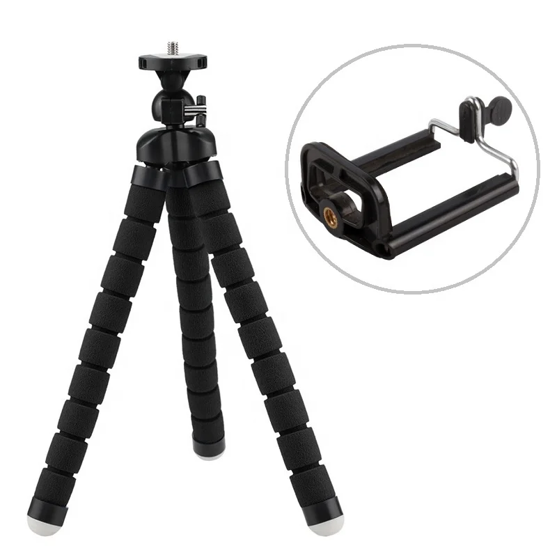 
10 inch Mini Flexible Octopus Sponge Digital Camera Tripod Stand with Mobile Phone Holder 