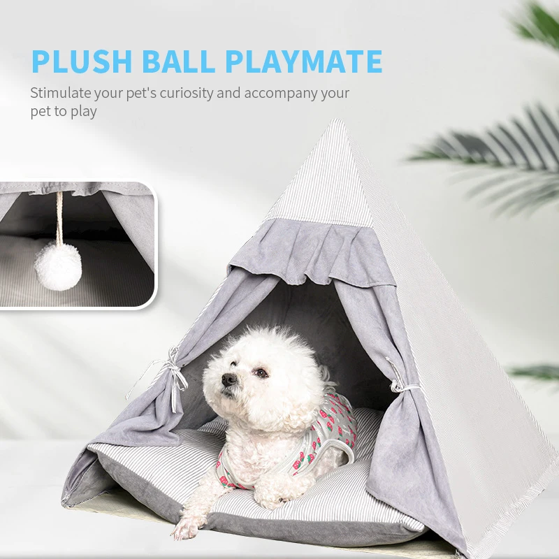 Relaxlines cat tent foldable waterproof outdoor striped triangle dog pet tent bed