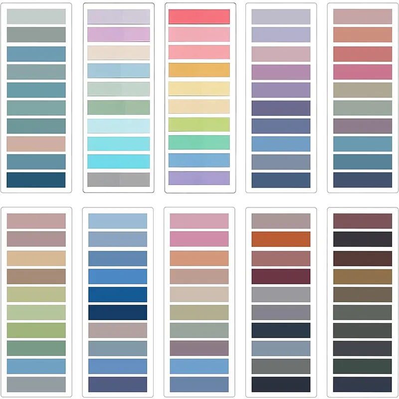 Morandi Sticky Note Tabs Colored Writable and Repositionable Book Flags Tabs Strip Index Tabs