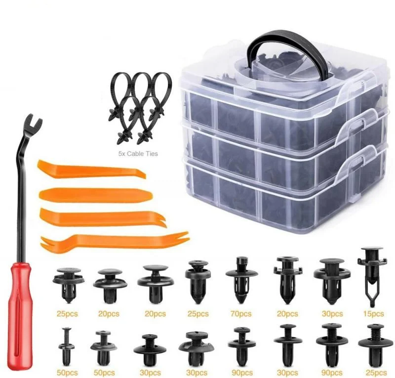  Bumper Retainer Clips Car Plastic Rivets Fasteners Push Kit Most Popular Sizes Auto Pin