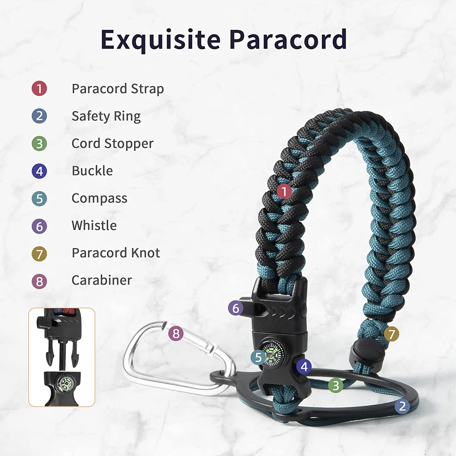 Big Sports Jug Custom Logo 64 Oz Insulated Stainless Steel Outdoor Half Gallon Water Bottle with Paracord Handle