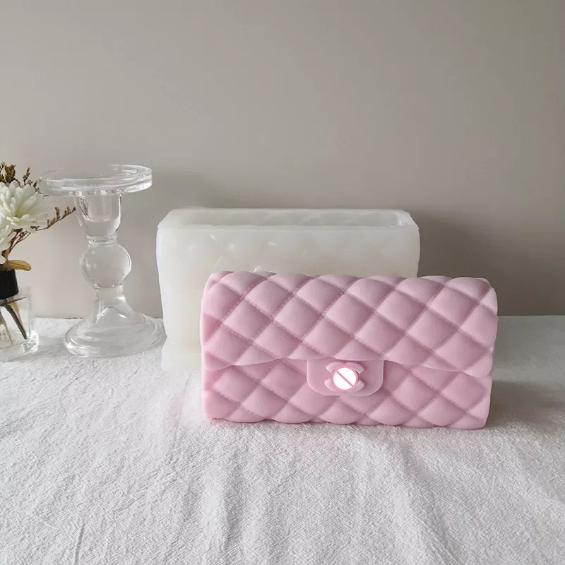 DIY Handmade Fashion Woman Handbag Candle Cake Mold Logo Famous Brand Bag Soap Mould Girls Purses Silicone Mold