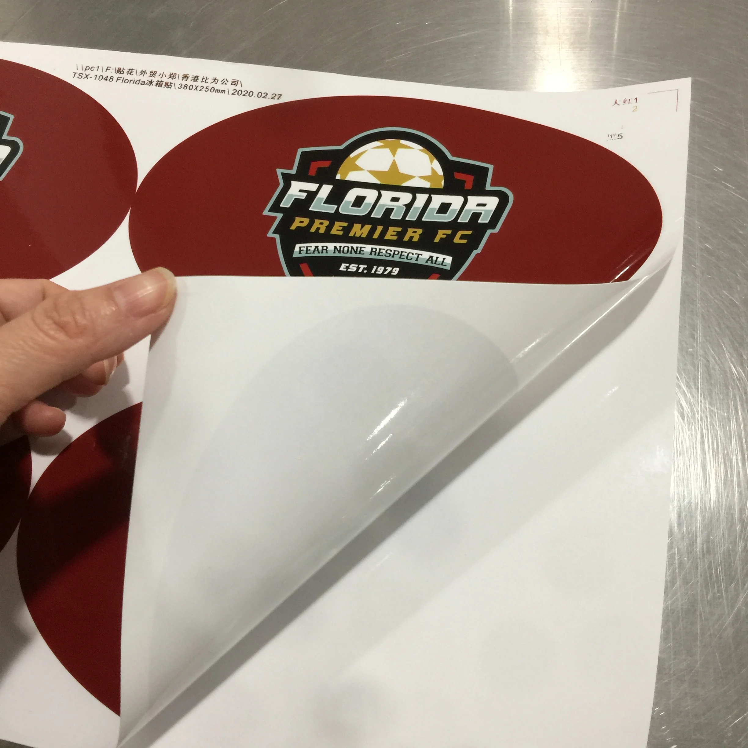 
oval shape Waterproof custom cut printed vinyl sticker with 1MM thickness magnet back outdoor 