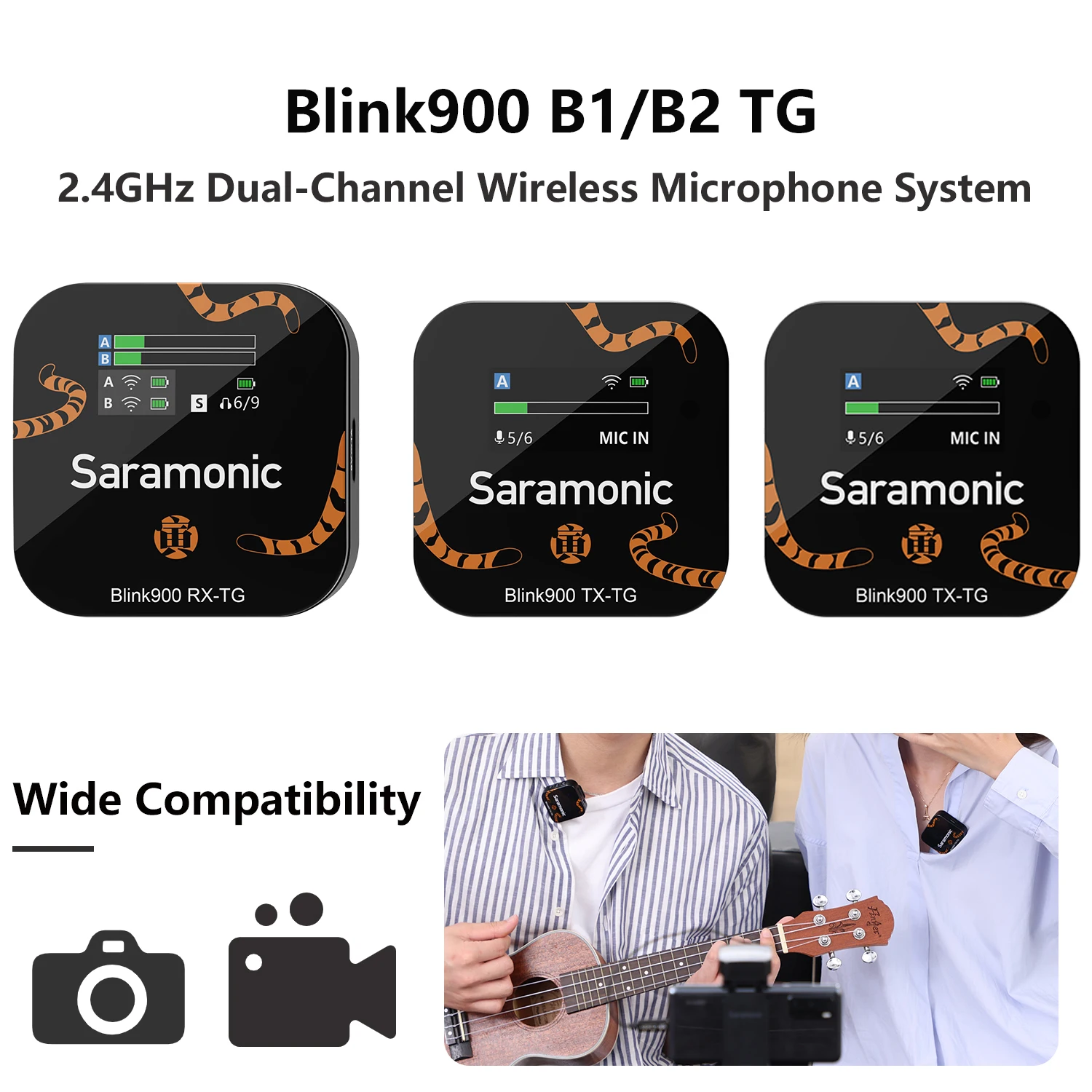 Saramonic Blink900 B2TG профессиональная камера для смартфона 2 4 ГГц двухканальный микрофон Rode беспроводной петличный на лацкане