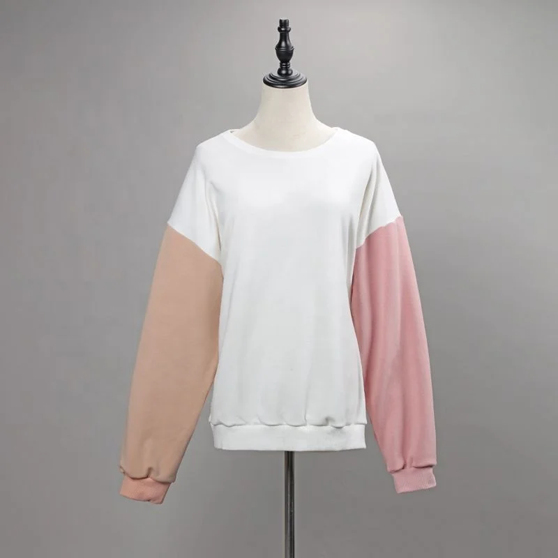 Matching Family Color Block Pullover French Terry Crew Neck Jumper Drop Shoulder Sweatshirt Embroidery Custom Mom Son Daddy Mama