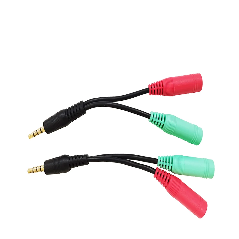 Gaz-cb42 3.5mm Audio Stereo Double Microphone Audio Splitter Cable Male To 2 Female Aux Cable Y Adapter Cable