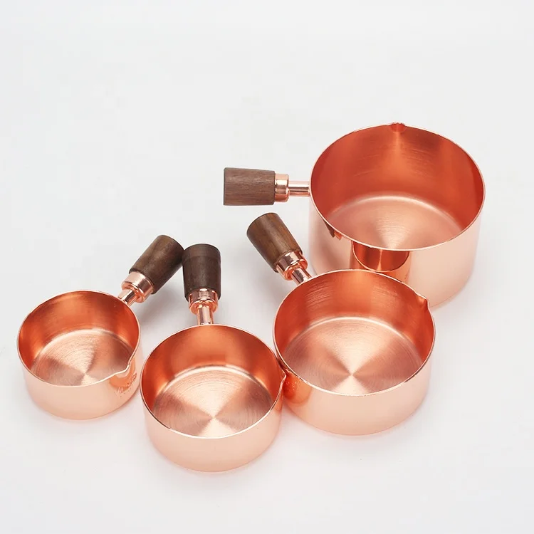 Rose Gold Coating Stainless steel Gravy boats Saucer cups set of 2 Measuring Cups set Salad dressing cup