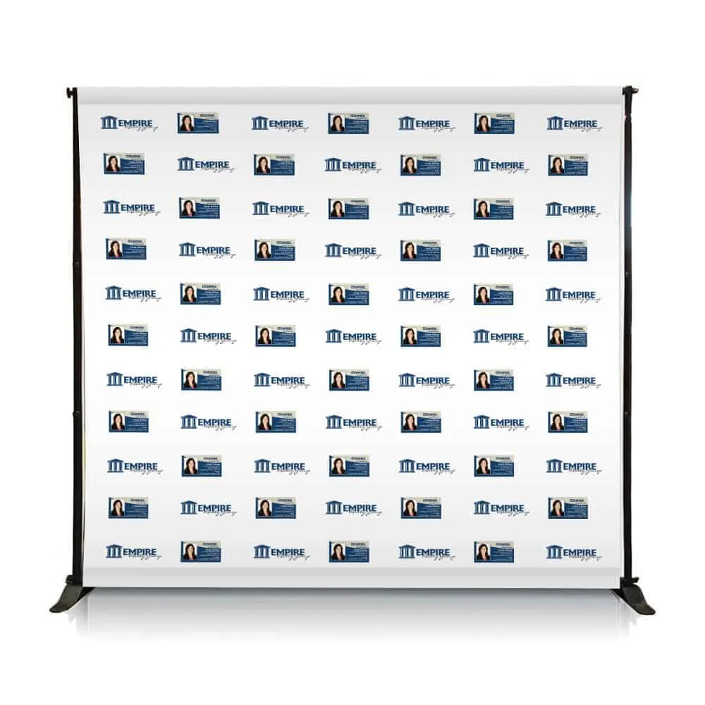Display Adjustable Stand up Banner Telescopic Trade Show Retractable Backdrop Tension Fabric Banner Stand Repeat Stand up Banner