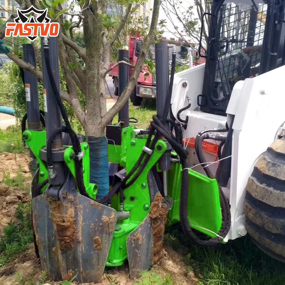 Fastvo Skid Steer Loader Transplanter Machine Hydraulic Tree Mover Tree Spade