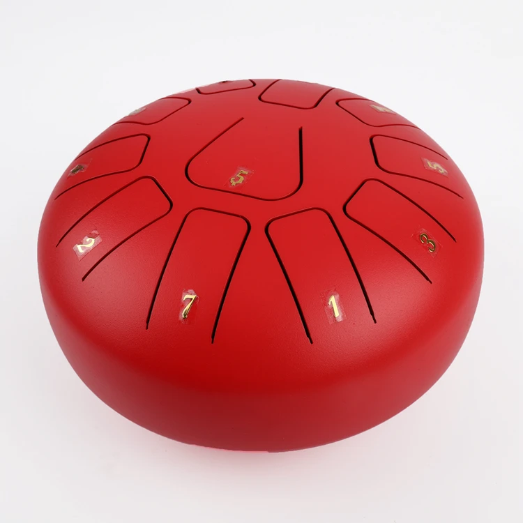 Factory offer the small size  design 8 inch (20 cm) 11 tongue red hank drum G key balmy drum  steel tongue drum