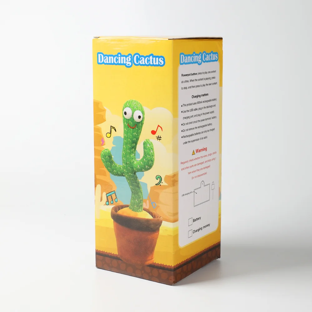 Rechargeable Electric Wholesale Talking Singing Recording And Glowing English Song Shake Dacing Catcus Arabic Cactus
