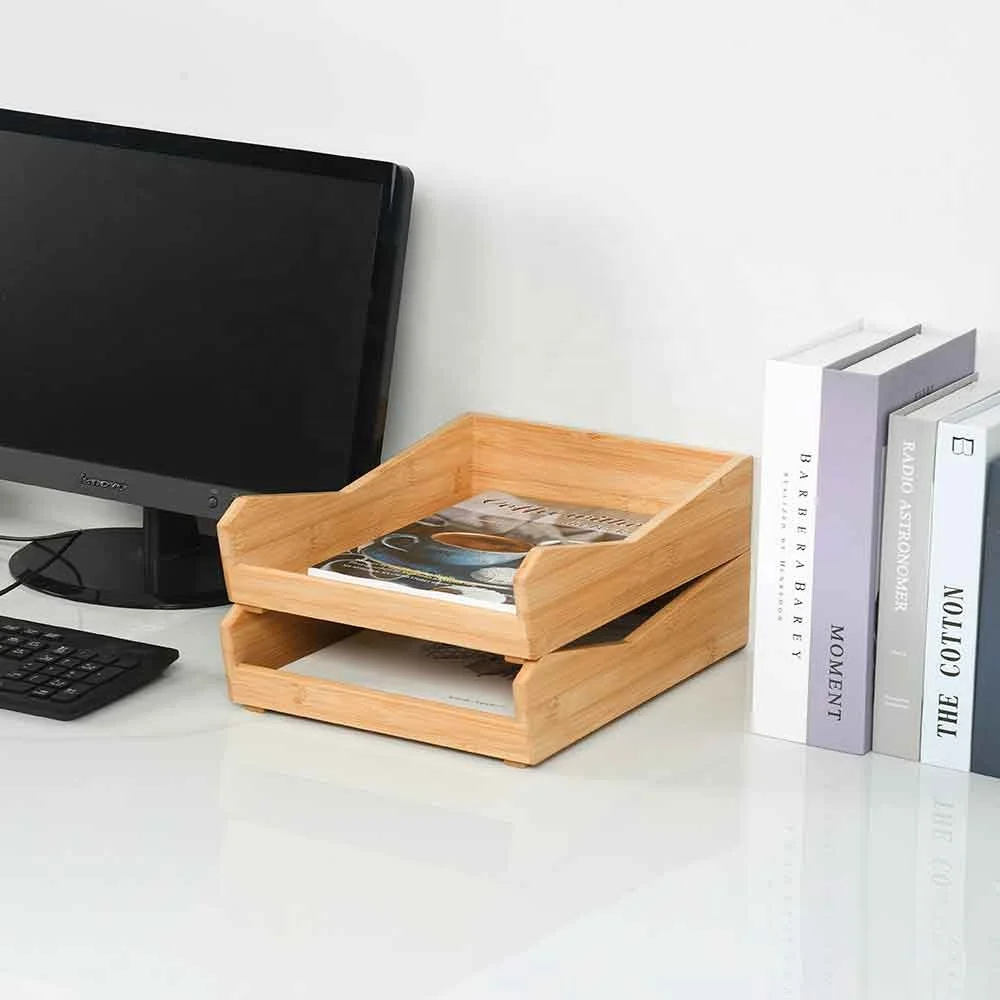 Basics Desktop Organizer Office Document Organizer Stackable File Holder Letter Paper Trays