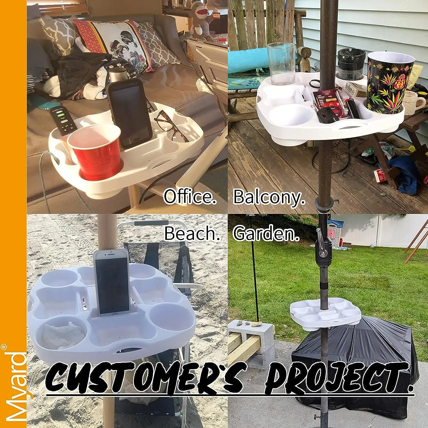 Recommend Durable In Weather Versatile Umbrella Tray Holds Drinks Snacks Phones And More