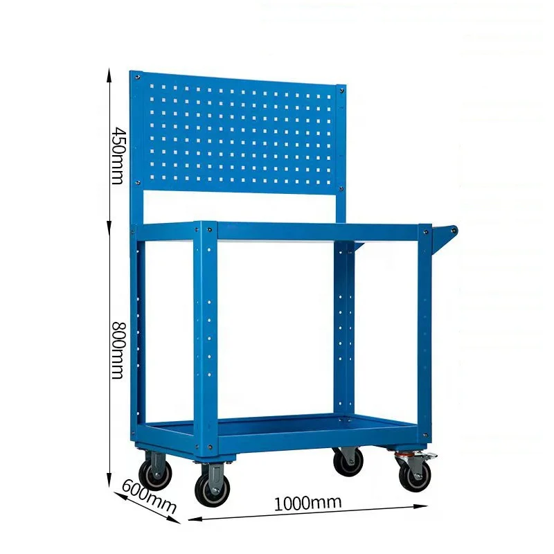 Safe And Stable Three-Layer Heavy-Duty Tool Truck For Outdoor Use, Movable Large Capacity Workshop Maintenance And Storage Cart