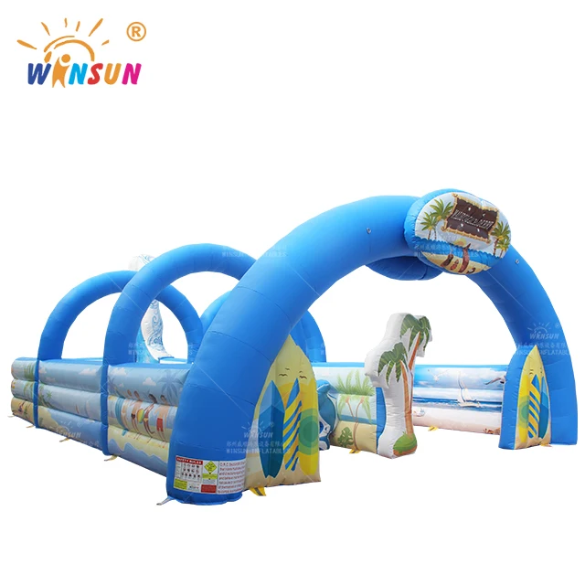 Sport game inflatable interactive game Malibu Beach theme Inflatable Race Track commercial inflatable games for event