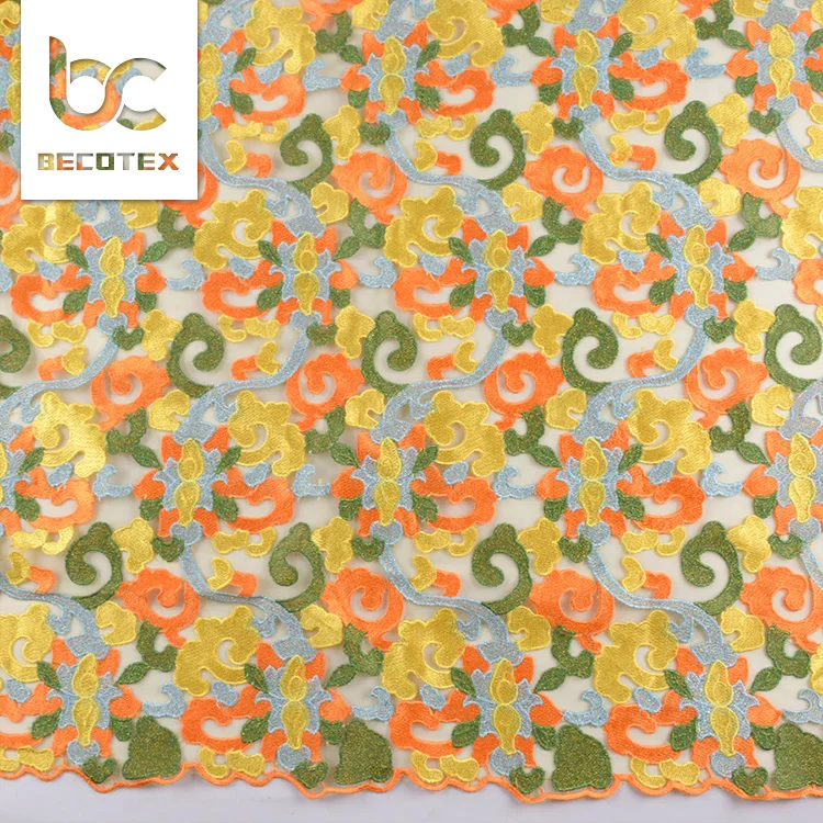 factory price wholesale nigeria bridal flower lace fabric embroidery