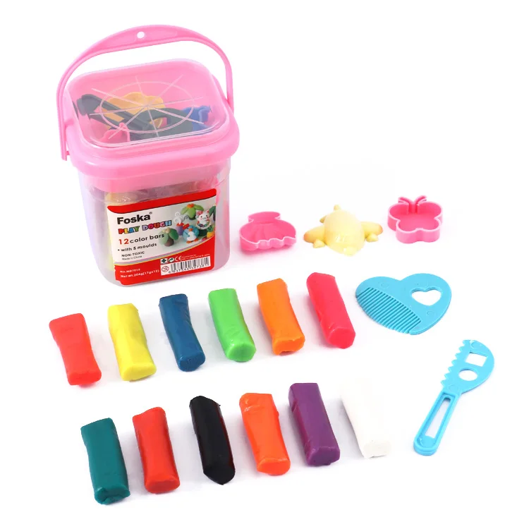 Поставка с завода OEM разноцветная портативная развивающая Нетоксичная-100% безопасная глина для моделирования набор детей мягкая мучная