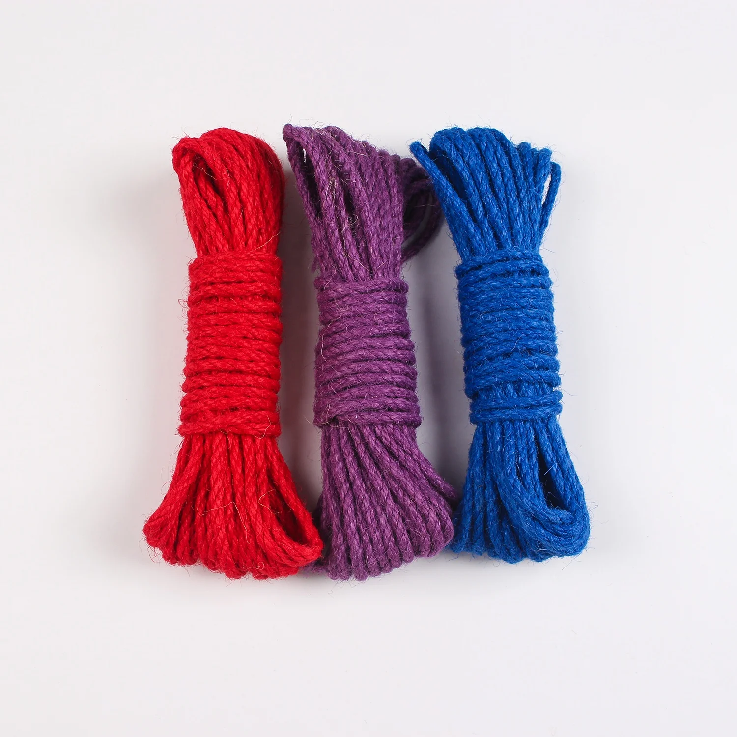 Hot sale 5mm coloured natural DIY braided jute twisted jute packaging rope twine string jute yarn string