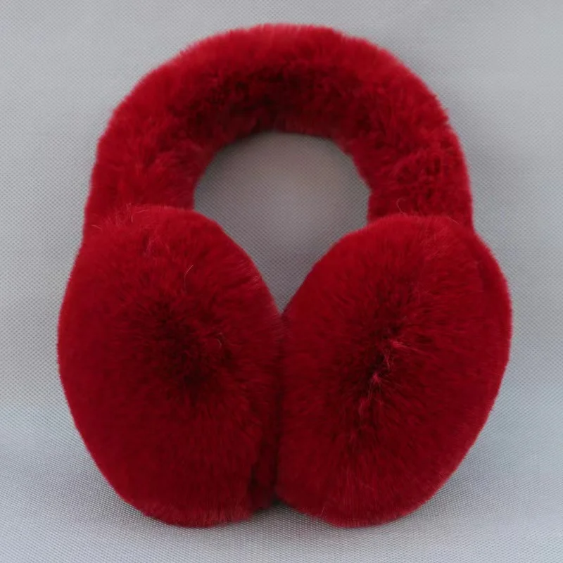 Зимние наушники из искусственного лисьего меха мягкие теплые