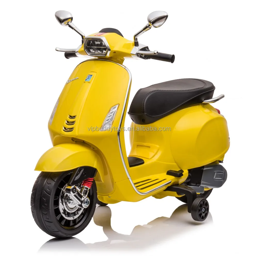 Hot Licensed Baby 12V Battery Powered Two Wheels Vespa Child Pink Ride on Electric Motorcycle Electric Ride-on Cars Kids Cars