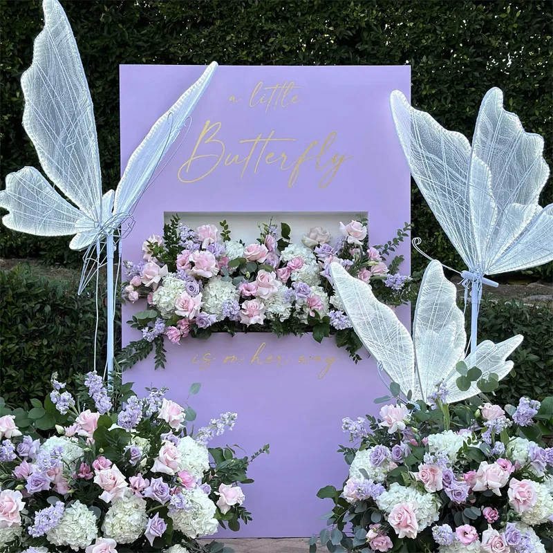 GJ-WL001-06 Wholesale Wedding Butterflies Light Road Lead decoration lights floor light butterflies led lace lamp roma