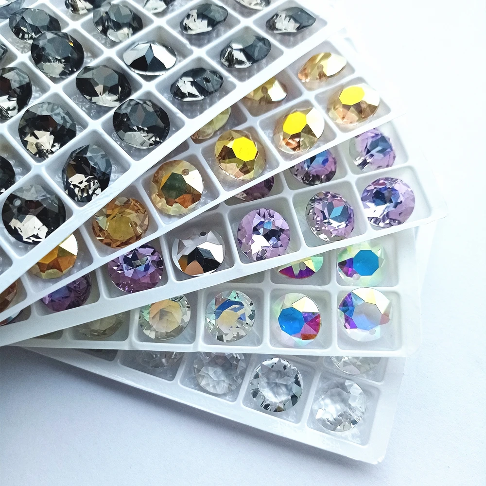 Под заказ K9 стекло 12 мм классическая форма резки стразы бриллиант блестящее ожерелье хрустальные серьги камень для ювелирных изделий аксессуары