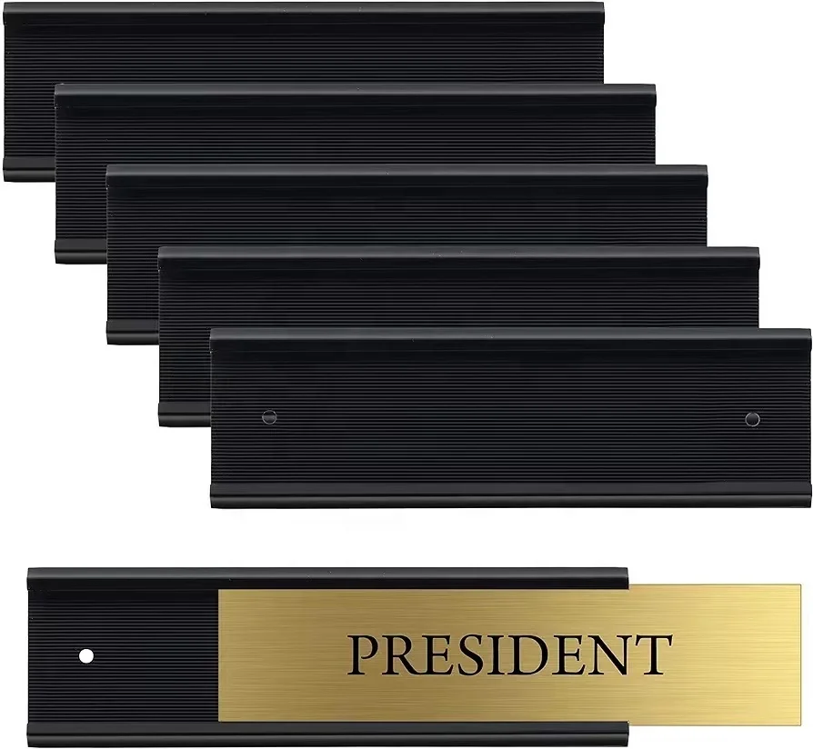 Aluminum Wall Mount Name Plate Holder NEW NEW Factory High-quality Black Home Decoration Table Europe Customized Painted Sign