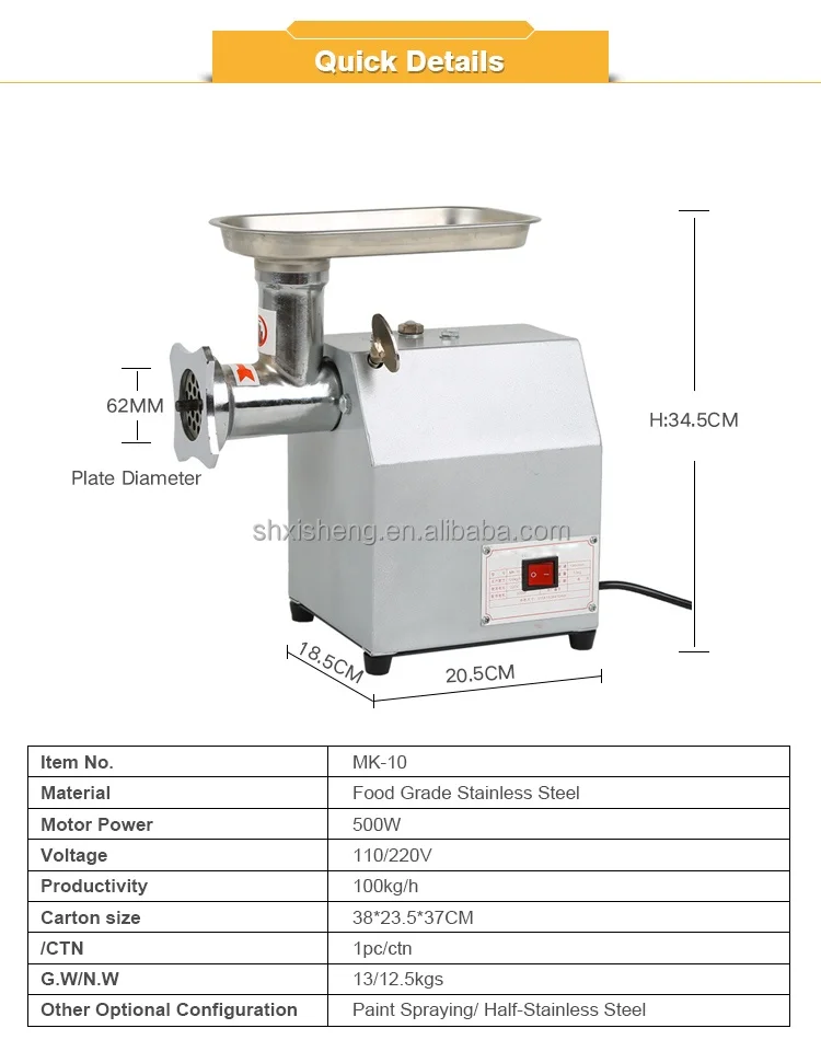 TK10 100kg/h high quality stainless steel professional jinhua vegetable meat grinders & slicers for restaurant