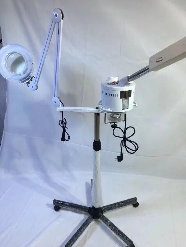 Новый дизайн, аппарат для паровой бани лица и увеличительная светодиодная лампа 2 в 1, аппарат для паровой бани лица