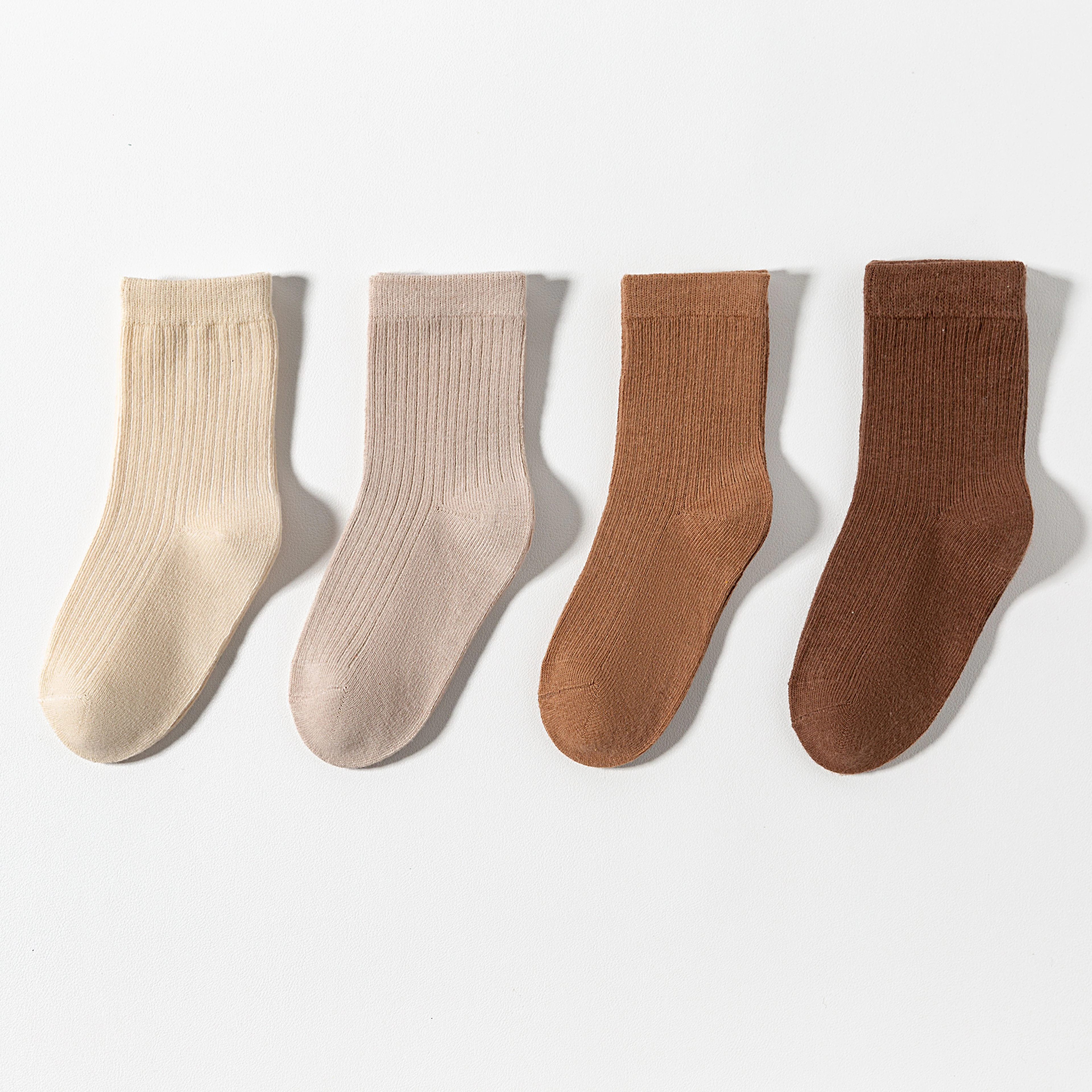 Fashion High Quality Ribbed Children Socking Girls School Soft Cotton Solid Color Unisex Custom Kids Socks