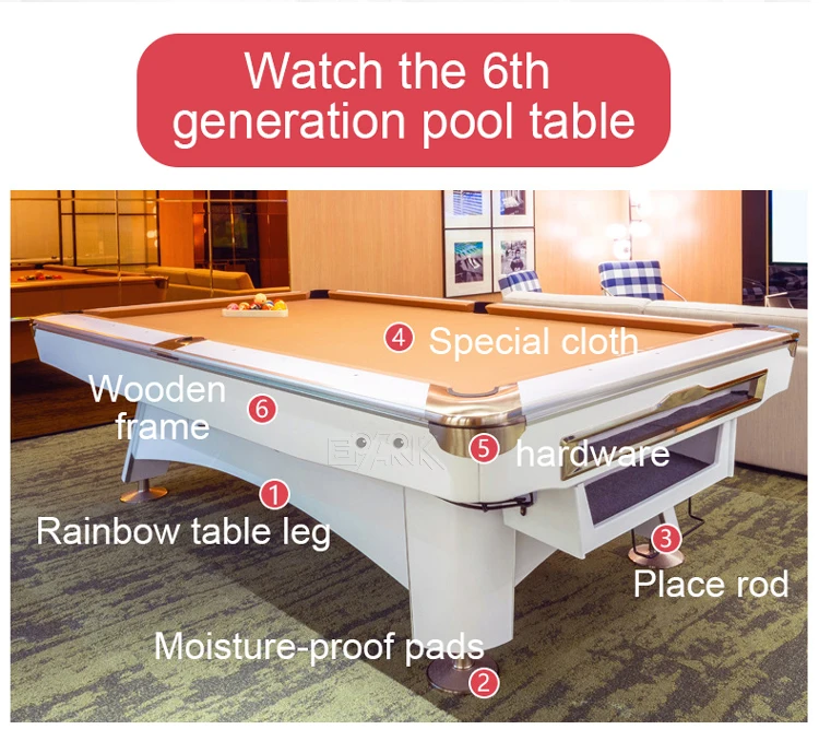 Professional Billiard Table Factory Customization Logo Best Sell Fancy Nine