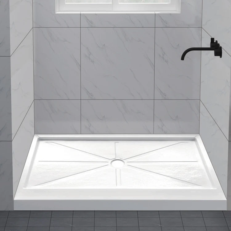 Customized Composite Good Quality Square Slim Pan Acrylic Base Shower Tray
