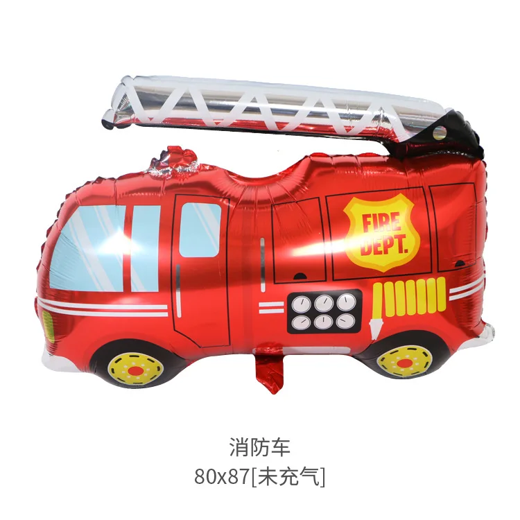 Train aluminum foil balloons Baby birthday decoration Car party arrangement engineering truck tank fire truck balloon