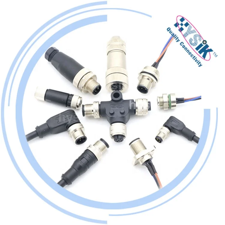 M12 4-pin plug waterproof IP67 solder connector customize available male female D coded socket