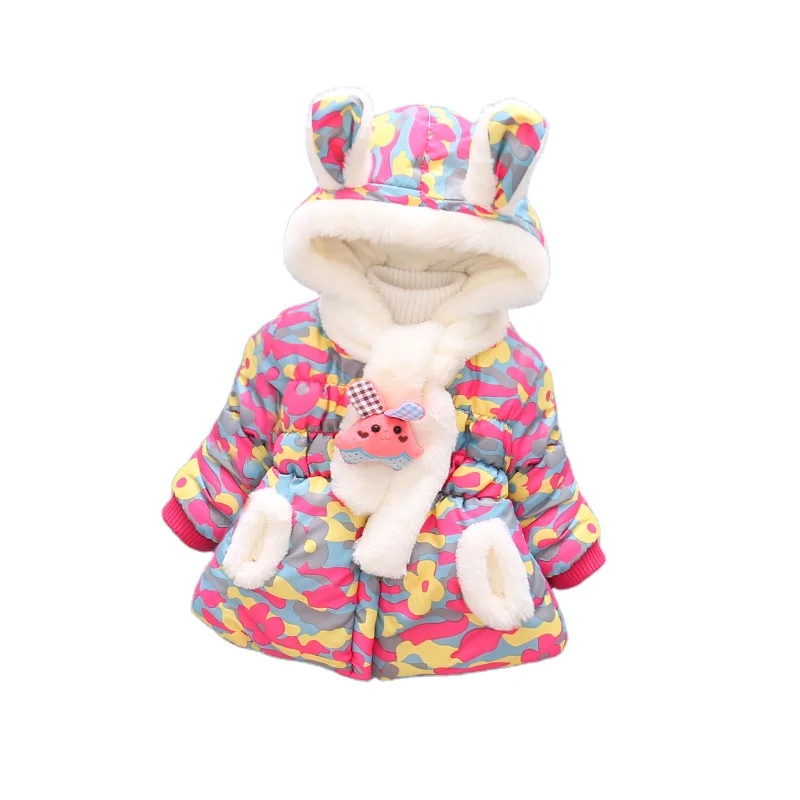 
Amazon high quality OEM baby girls winter camouflage coat comfortable thick baby girls clothes 6-48 baby child clothing jackets 