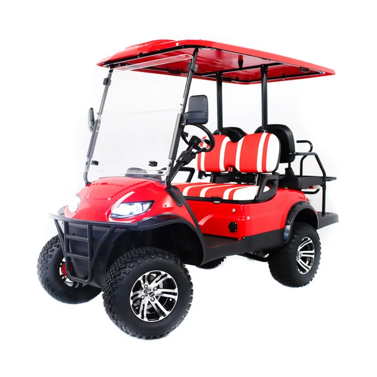 Four Seaters 48V 4KW AC Motor Electric Off Road Buggy Car Golf Carts With LED Lights