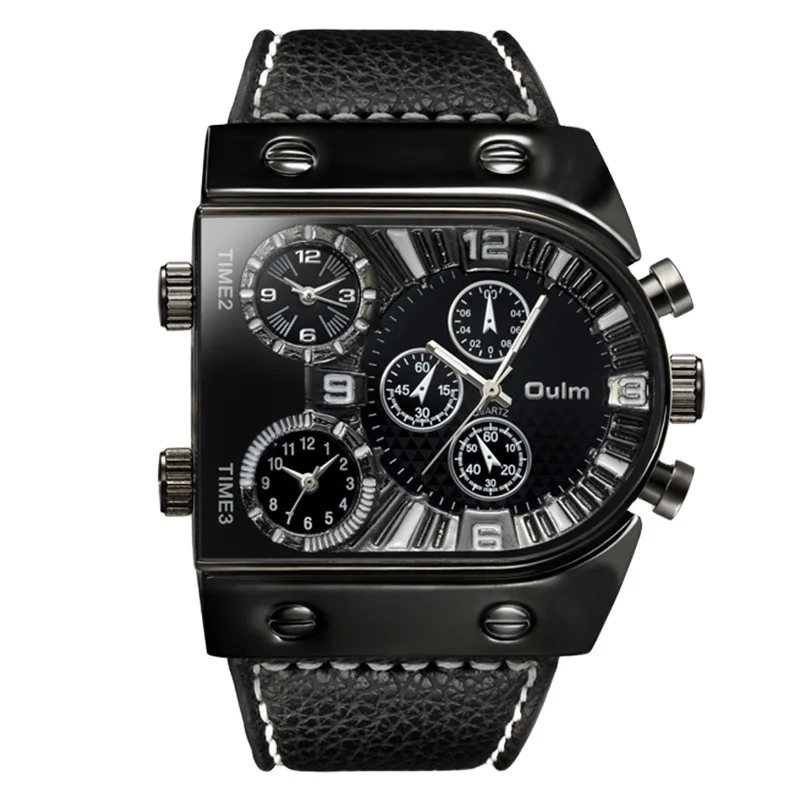 Oulm Watch 9315 Men Quartz Wrist Watch Leather Strap Cool Watch For Men Hot Sales