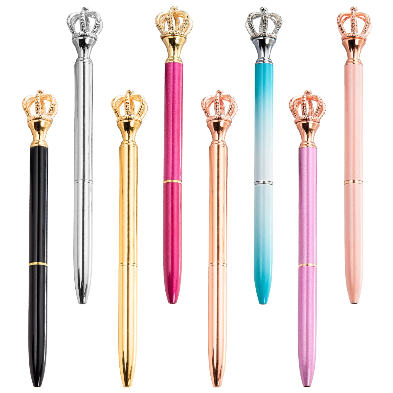 
Exclusive Custom Crown Shape Rose gold&Gold Custom Color Ball Pen Gift For Girl 